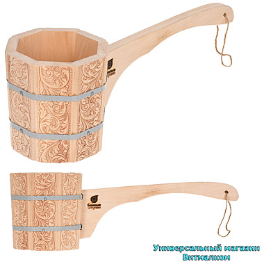 Ковш - черпак липовый для бани и сауны 