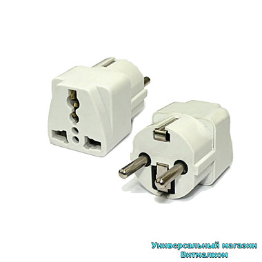 Розетка - переходник электрическая на китайскую и европейскую электровилку, с заземлением